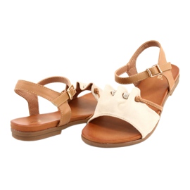 Damen Sandalen mit Zirkonia JEZZI 21SD35-3520 beige braun 2