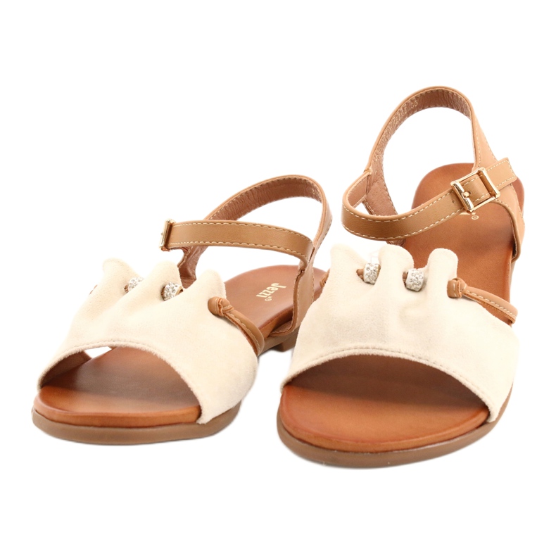 Damen Sandalen mit Zirkonia JEZZI 21SD35-3520 beige braun 1