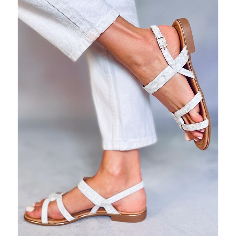Silberne Damensandalen H8-176 Silber 2