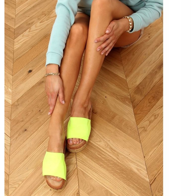 Gelb Gelbe Hausschuhe für Damen 38846 Fluoreszierendes Gelb 1