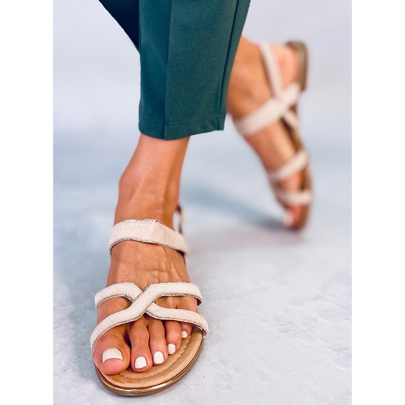 Beige Sandalen für Damen H8-177 Beige 1