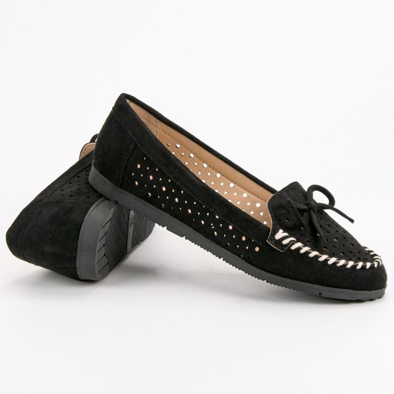 Seastar Schwarze durchbrochene Loafer 1