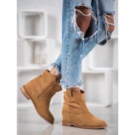 Bella Paris Cowboystiefel auf einem Keil braun 1