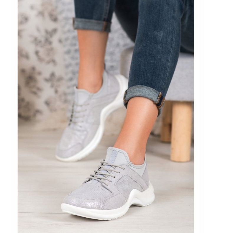 Sportschuhe aus Leder VINCEZA grau 1