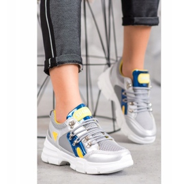 Bella Paris Fashion Sneakers mit Mesh grau mehrfarbig 1