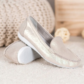 Goodin Goldene Loafer mit Glitzer 2