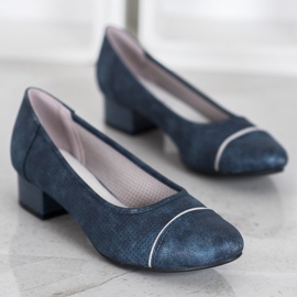 Goodin Durchbrochene Pumpen auf einer Säule blau 1