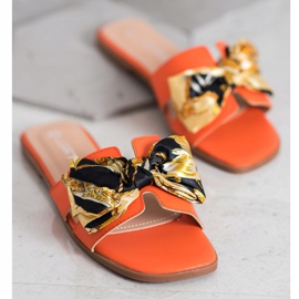 SHELOVET Elegante Hausschuhe orange 2