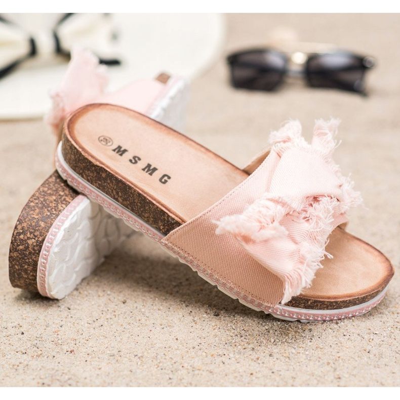 SHELOVET Textil Hausschuhe rosa 1