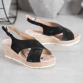 Filippo Leichte Ledersandalen schwarz 2