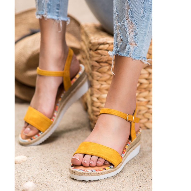 Yes Mile Bequeme Wildledersandalen gelb 2