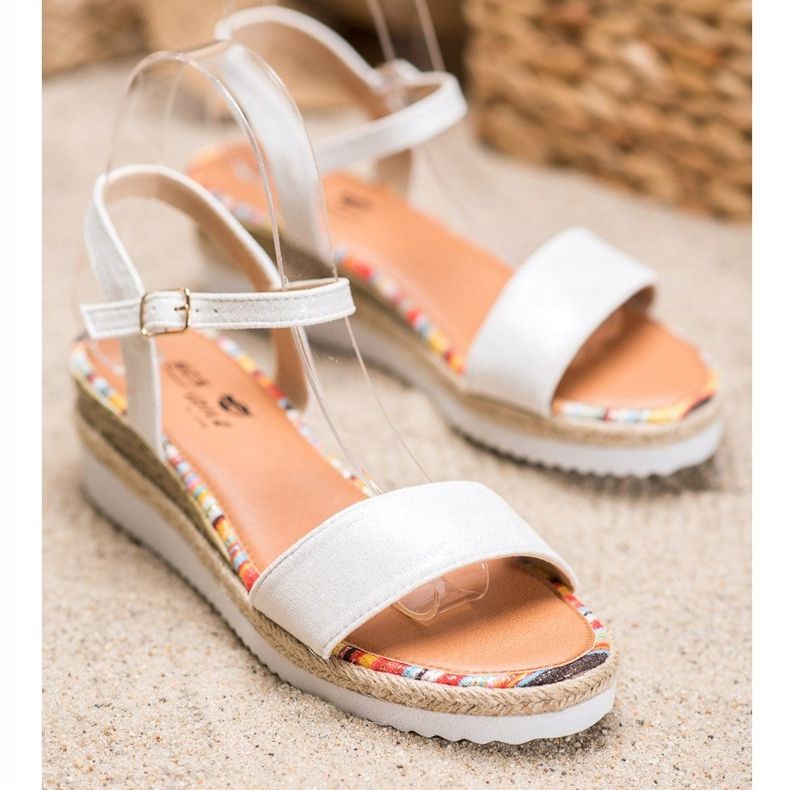 Yes Mile Bequeme Wildledersandalen weiß 1