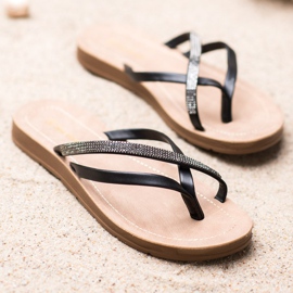Sea Elves Elegante schwarze Flip-Flops 1