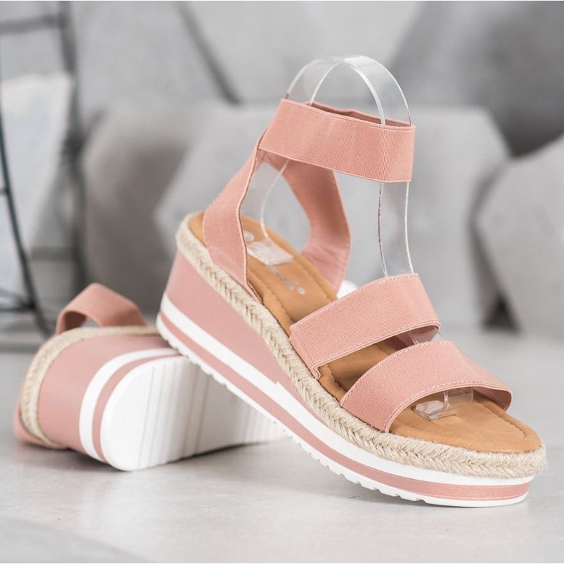 Weide Slip-on-Wedges mit Gummizug rosa 1