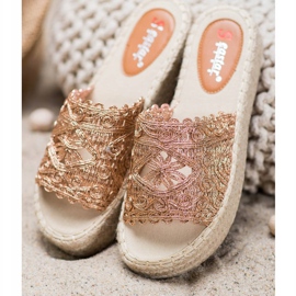Seastar Espadrilles Hausschuhe auf der Plattform golden 1