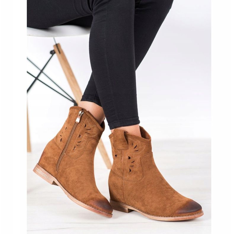 Vinceza Cowboystiefel mit Keilabsatz von Vincez braun gelb 1