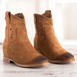 Vinceza Cowboystiefel mit Keilabsatz von Vincez braun gelb 2