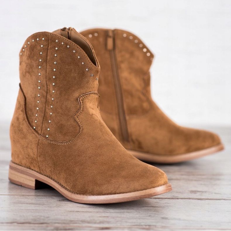 Ideal Shoes Modische Camel Cowgirls braun 2
