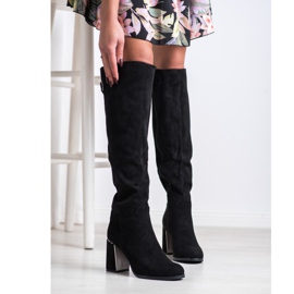 Goodin Elegante Wildlederstiefel schwarz 1