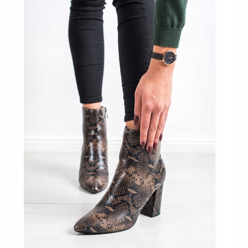 Goodin Stiefel im Spitz-Schlangen-Print mehrfarbig 1