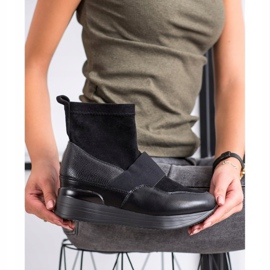 SHELOVET Modische Slip-On-Stiefel schwarz 1