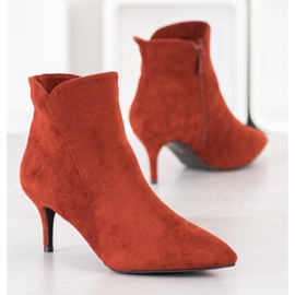 Kylie Wildlederstiefeletten auf einem hohen Absatz braun orange 2