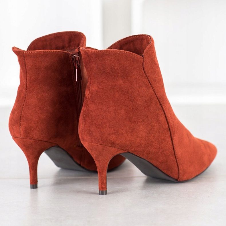 Kylie Wildlederstiefeletten auf einem hohen Absatz braun orange 1