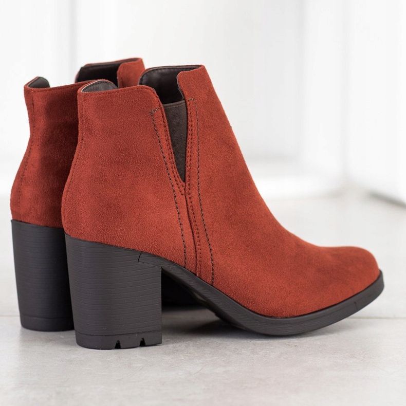 M.Daszyński Freizeitstiefel auf einem Pfosten braun orange 1