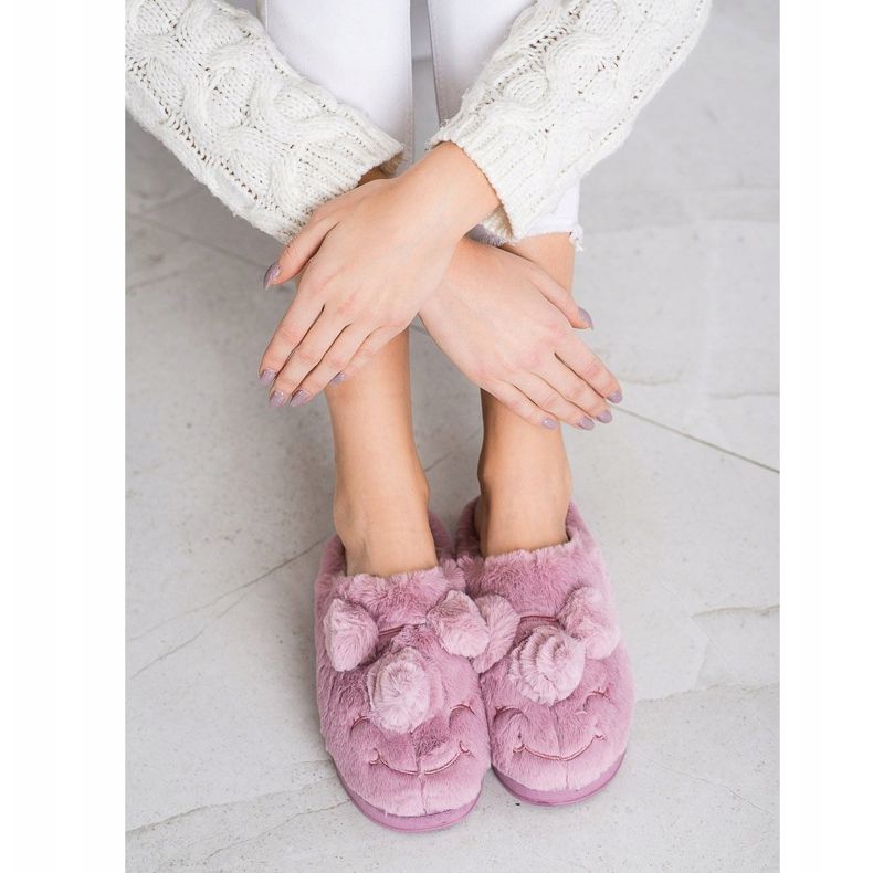 Bona Einhorn Hausschuhe für Damen lila rosa 1