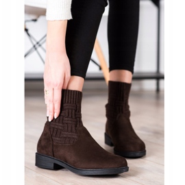 SHELOVET Stiefeletten aus Wildleder zum Hineinschlüpfen braun 1