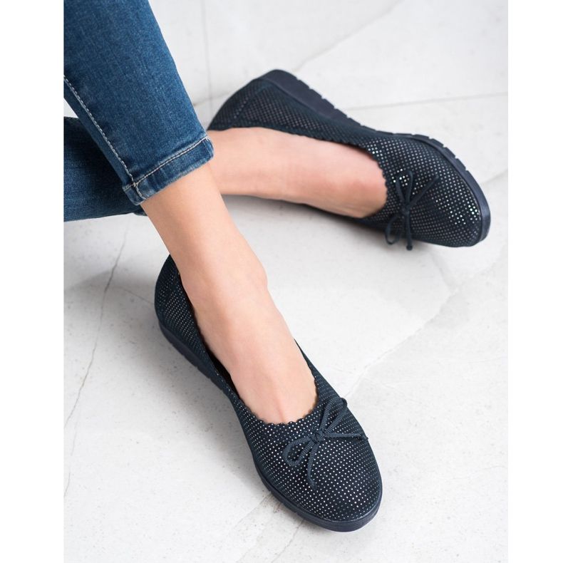 Filippo Elegante Ballerinas mit Short marineblau blau 1