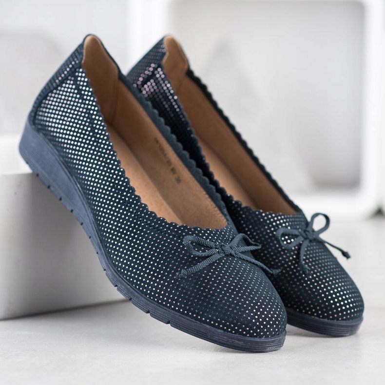 Filippo Elegante Ballerinas mit Short marineblau blau 2