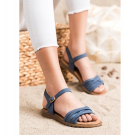 Evento Klassische Sandalen mit Schnalle blau 1