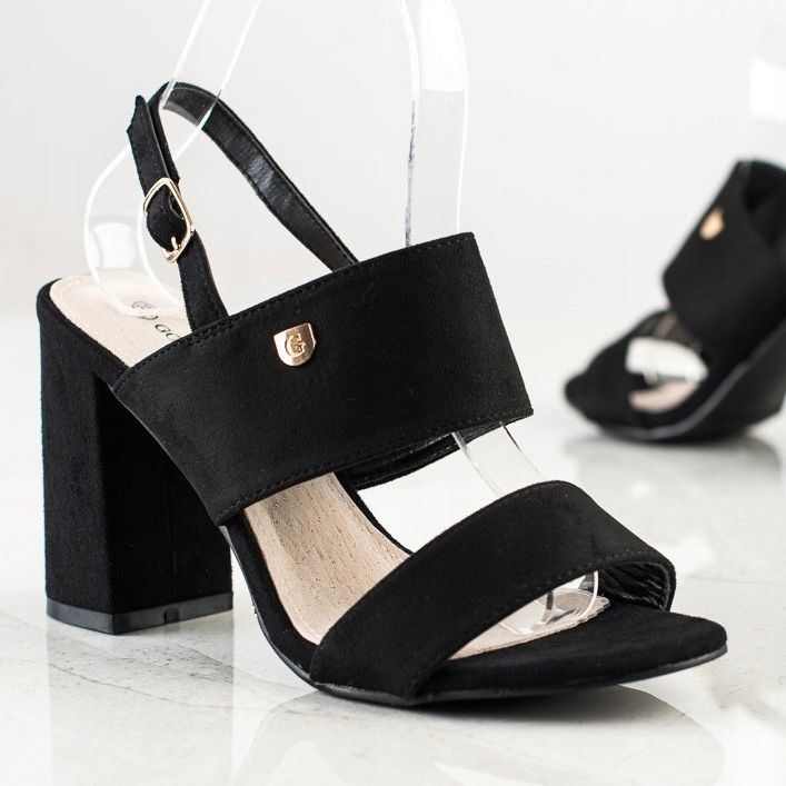 Goodin Sandalen auf einer breiten Stange schwarz 1