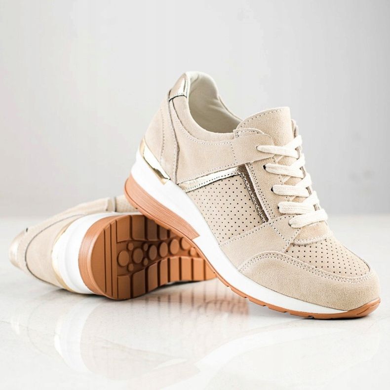 Goodin Beige Leder Sneakers 1