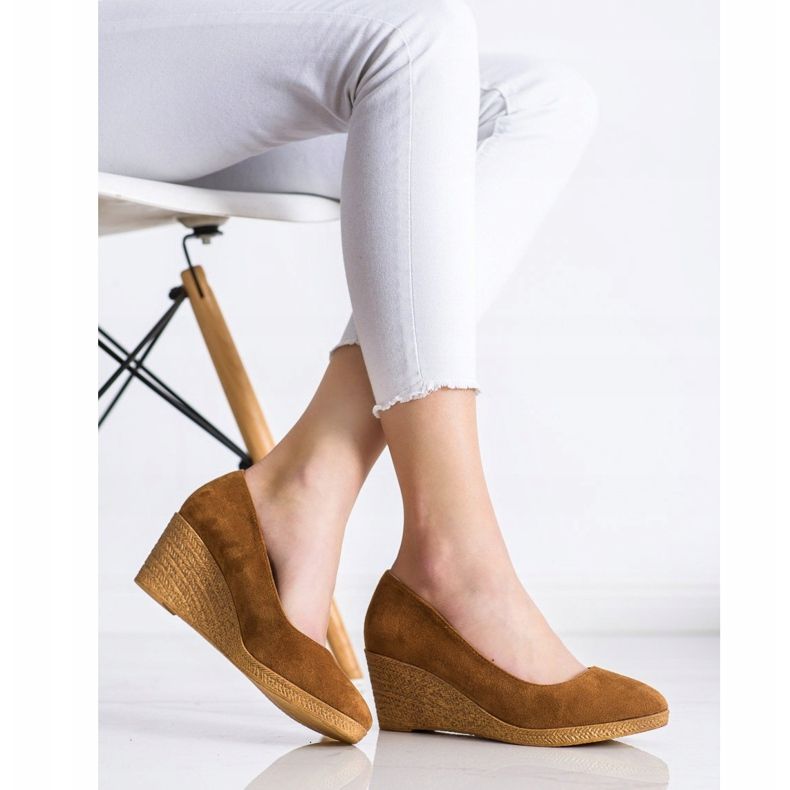 Goodin Leichte Keilpumpen braun 2