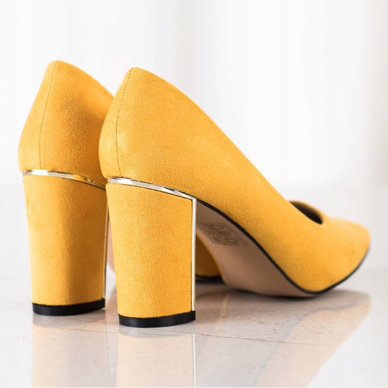 Goodin Stylische Pumps auf High Heels gelb 2