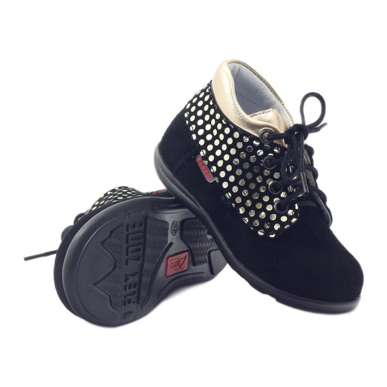 Mädchenstiefel Zarro 82/4 schwarz gold golden 3