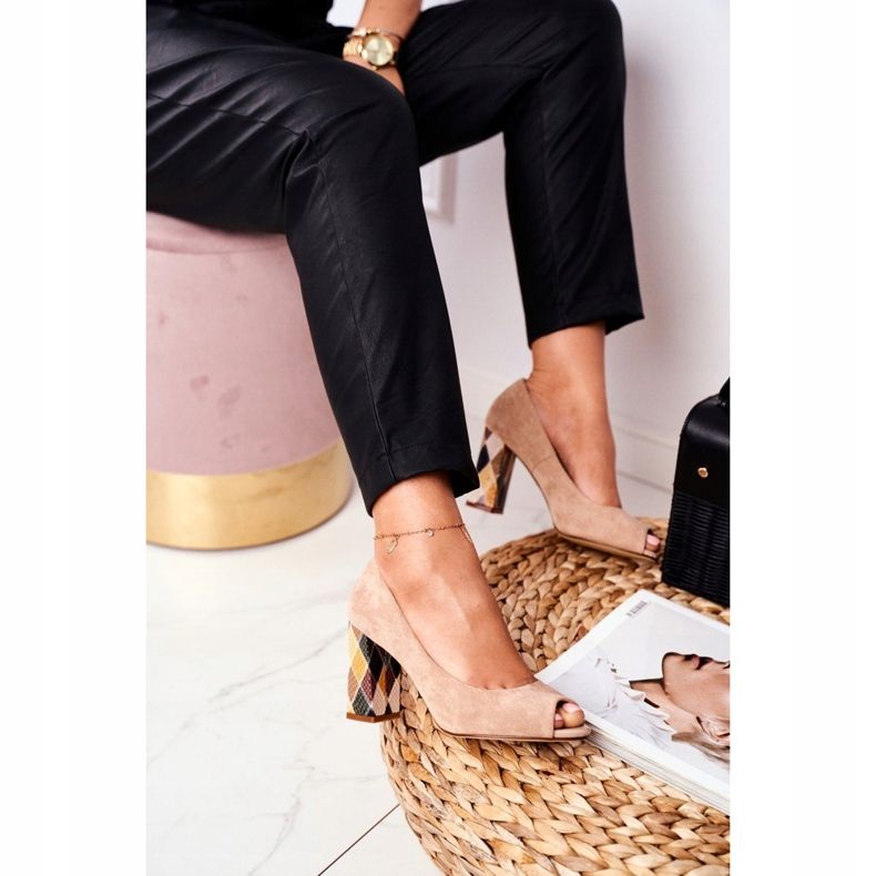 Damen Pumps Sergio Leone Wildleder Beige PB135 Be Mine! 1