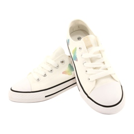 NEWS Weiße Sneaker mit gebundenen Schmetterlingen 21DZ35-3585 3