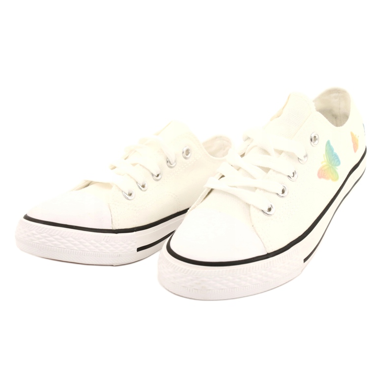 NEWS Weiße Sneaker mit gebundenen Schmetterlingen 21DZ35-3585 1