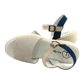 Bequeme Damen-Ledersandalen Filippo DS2021/21 grau 3