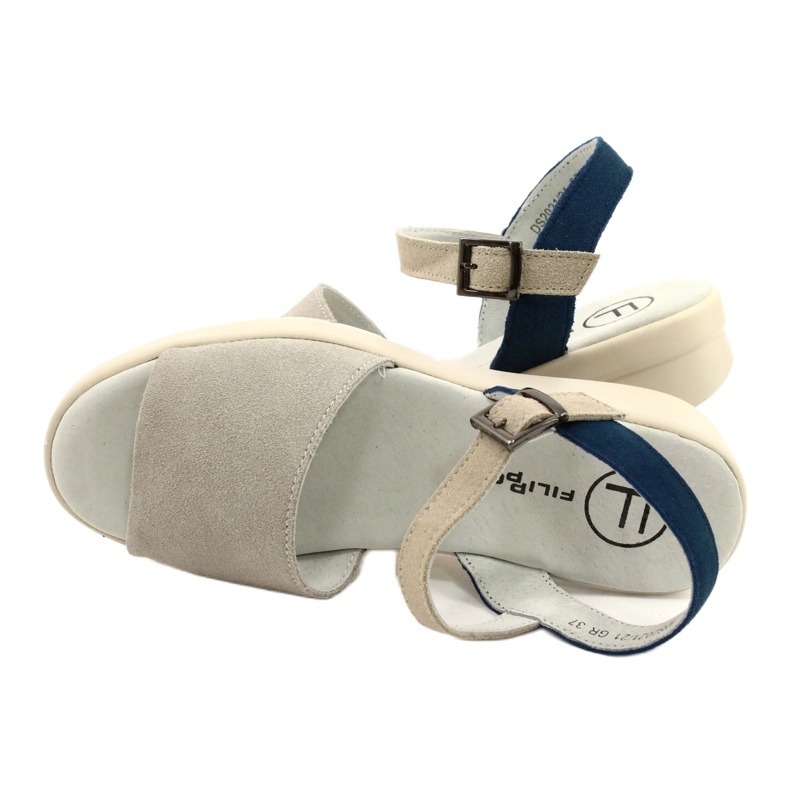 Bequeme Damen-Ledersandalen Filippo DS2021/21 grau 3