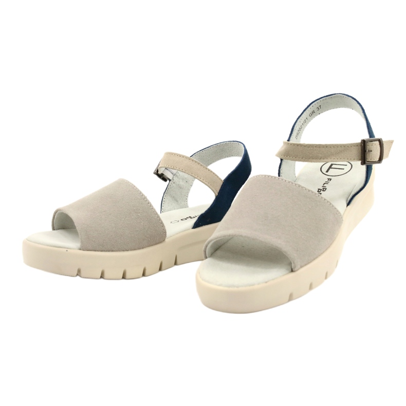 Bequeme Damen-Ledersandalen Filippo DS2021/21 grau 1