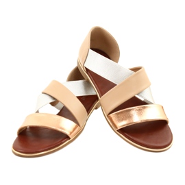 Damen Metallic Sandals Evento 21SD35-3882 Beige 3