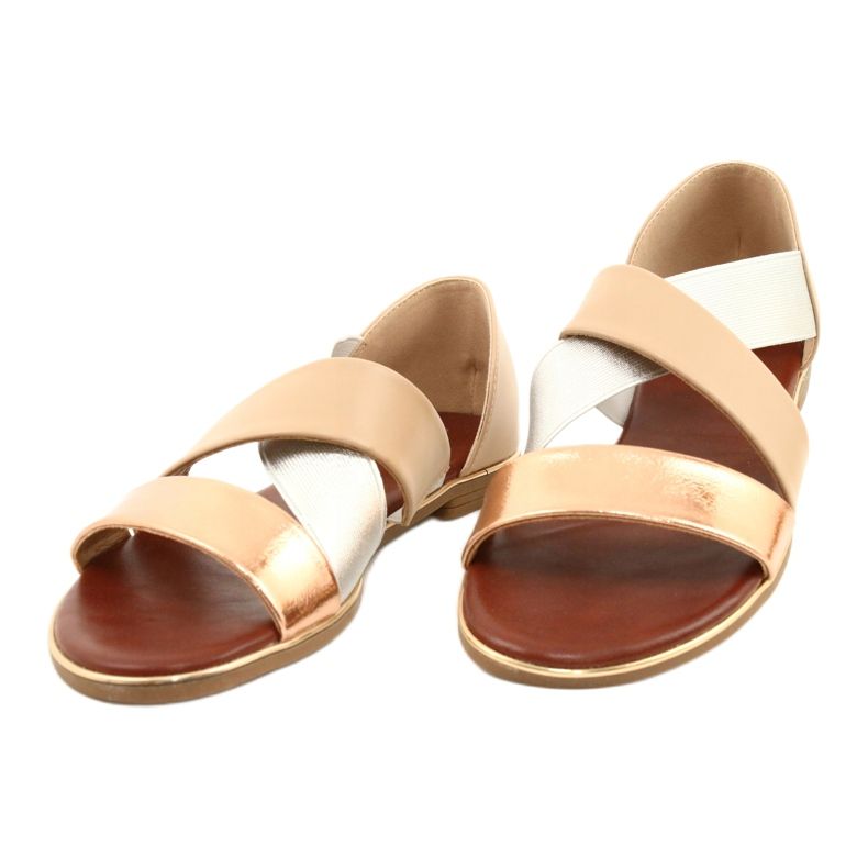 Damen Metallic Sandals Evento 21SD35-3882 Beige 1