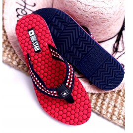 Damen Hausschuhe Flip-Flops Big Star Rot DD274A252 marineblau 4
