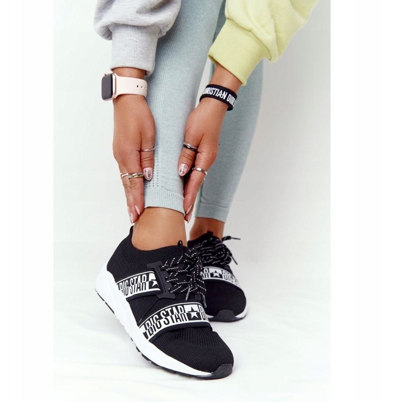 Damen Sportschuhe Memory Foam Big Star HH274359 Schwarz weiß 2