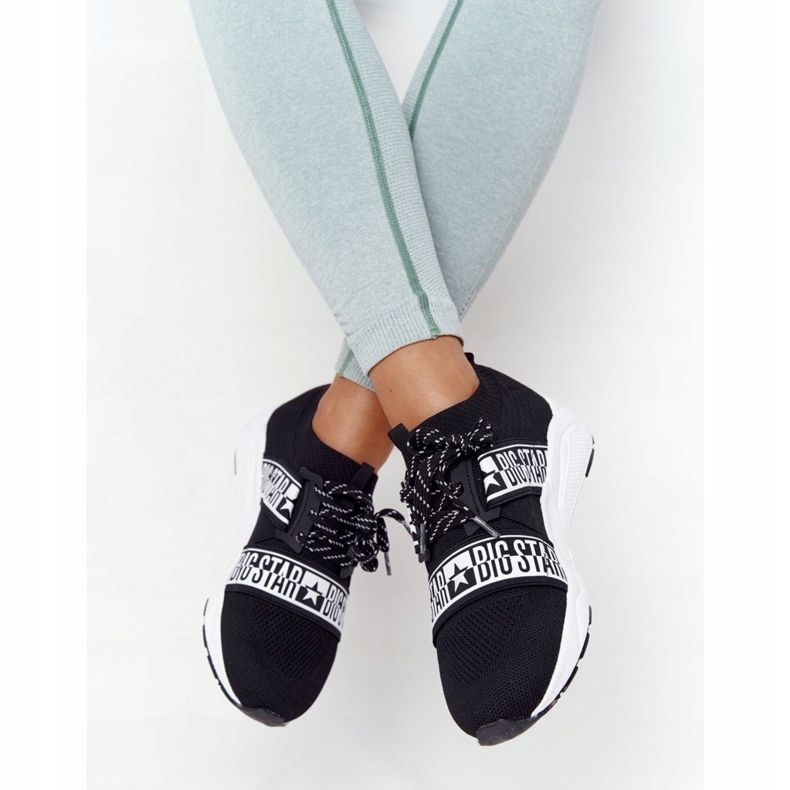 Damen Sportschuhe Memory Foam Big Star HH274359 Schwarz weiß 1