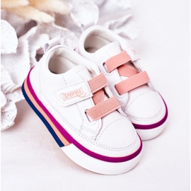 Apawwa Gerippte Kinder-Sneaker in Weiß und Rosa Baxter 2